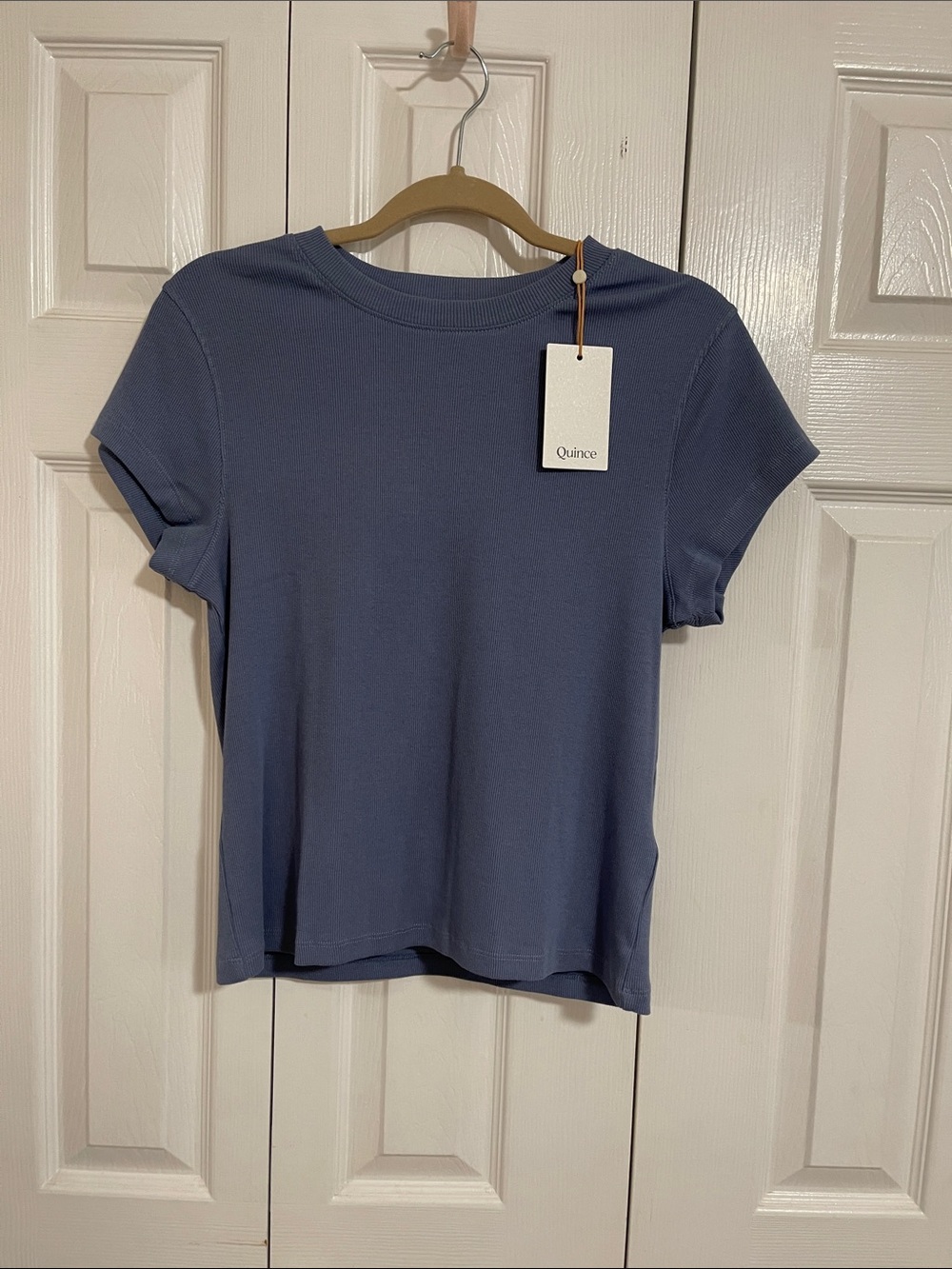 NWT Quince Short Sleeve Crewneck Tee in Slate Blue